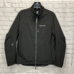 Timberland Jacket Men's Size S Black Full Zip Fleece Lined Zip Pockets Logo